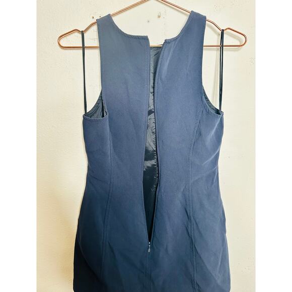 CINQ A SEPT Navy Sleeveless Crewneck Pleated Hemline Catriona Dress size 4 - Picture 7 of 13